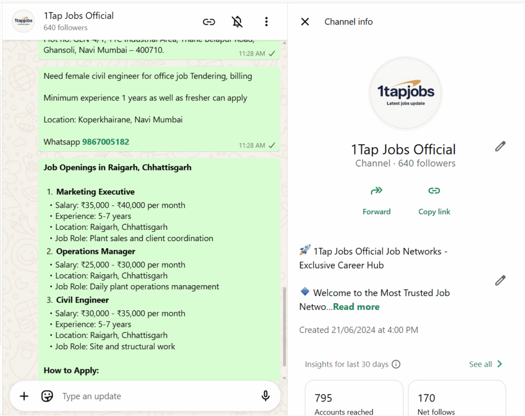 1Tap Jobs | Latest Jobs Update join Our Whatsapp Channel