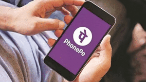 Person using PhonePe app on smartphone