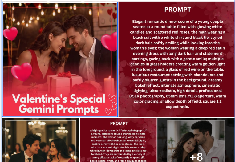 06 Romantic Valentine AI Image – Cinematic Candlelight Dinner Scene Viral Gemini AI Photo Editing Prompts Copy-Paste 4K Instagram Portraits! 34 image 12