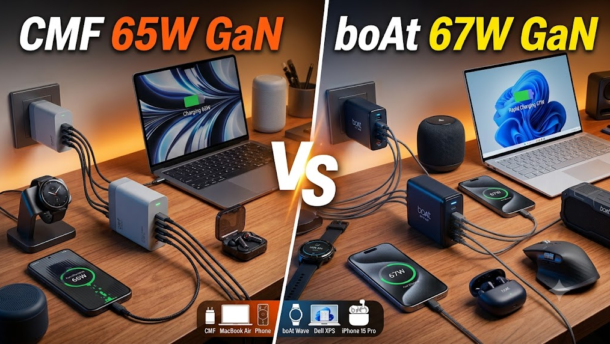 CMF by Nothing 65W GaN vs boAt 67W GaN Charger: Which One is Better for Laptop, Mobile, Watch & More? (2026)