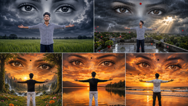Giant Female Eyes AI Photo Prompts: 5 Ultra-Realistic 8K Cinematic Photo Editing Prompts