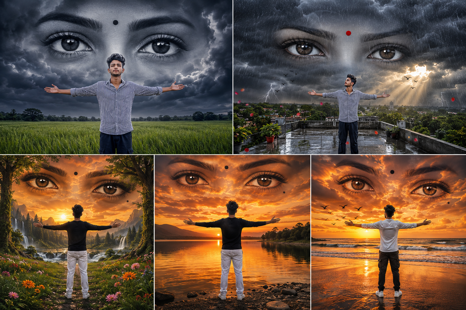 Giant Female Eyes AI Photo Prompts: 5 Ultra-Realistic 8K Cinematic Photo Editing Prompts