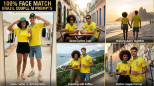 5 Best Brazil Couple AI Photo Prompts (2026): 100% Face Match Prompts for Gemini AI, ChatGPT Images, FLUX & Midjourney