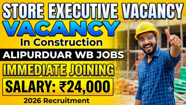Store Executive Recruitment 2026: Alipurduar West Bengal में 2 Store Executive की तत्काल भर्ती, Salary ₹24,000 तक