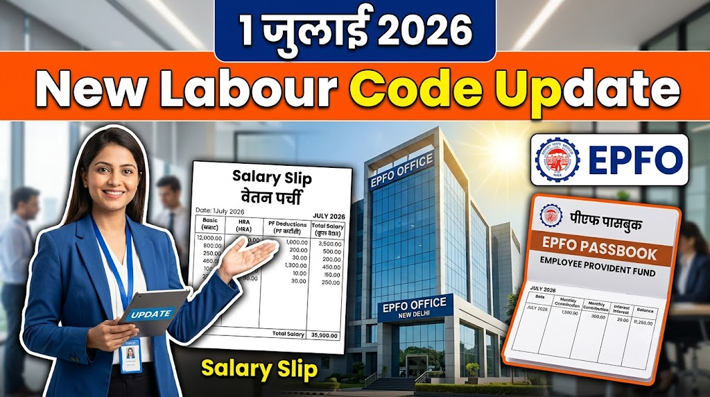 1 जुलाई 2026 से New Labour Code और EPF Scheme में बड़े बदलाव: Salary, PF, ESI और Take-Home Pay पर क्या होगा असर?